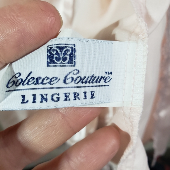Rare vintage pink Colesce Couture two piece négligée set slip dressing gown - Picture 7 of 15